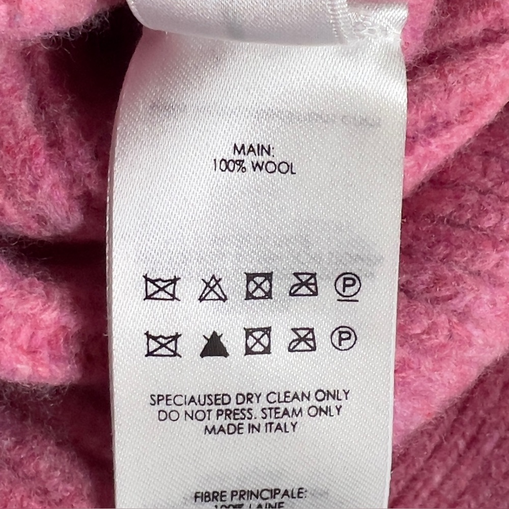 Victoria Beckham Belted Rib-Knit Wool‎ Cardigan Women's Size 2 Pink Sweater - Picture 5 of 11